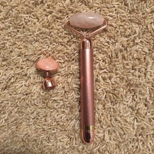 Rosejoice vibrating stone facial jade roller rose pink